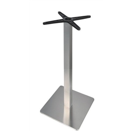 Base de mesa RHIN, alta, acero inoxidable, base de 45 x 45 cms, altura 110 cms, pulido satinado