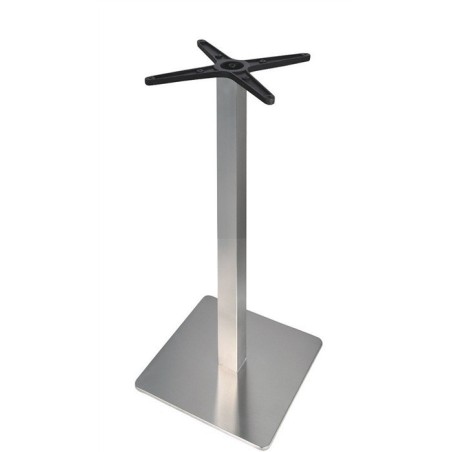 Base de mesa RHIN, alta, acero inoxidable, base de 45 x 45 cms, altura 110 cms, pulido satinado