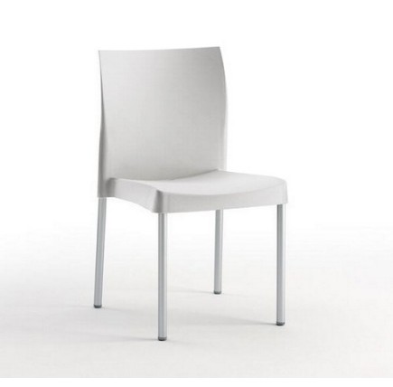 Silla SANDRA, aluminio, polipropileno gris*