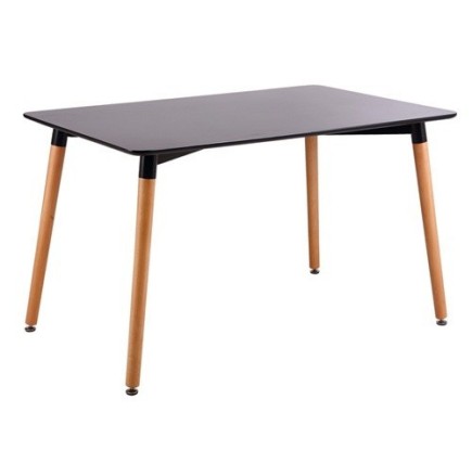 Mesa NURY, madera, tapa lacada negra, 120 x 80 cms