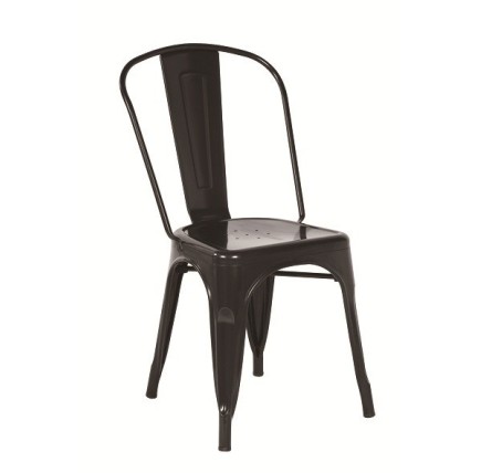 Silla TOL, acero, negra