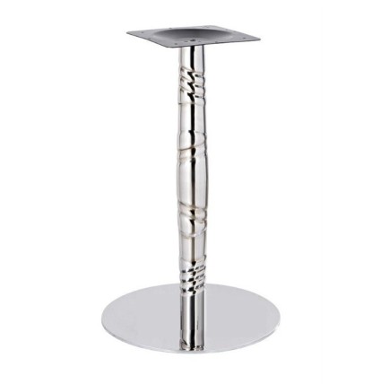 Base de mesa LUXOR, acero inoxidable, acabado espejo, base 45 cms diámetro, altura 72 cms