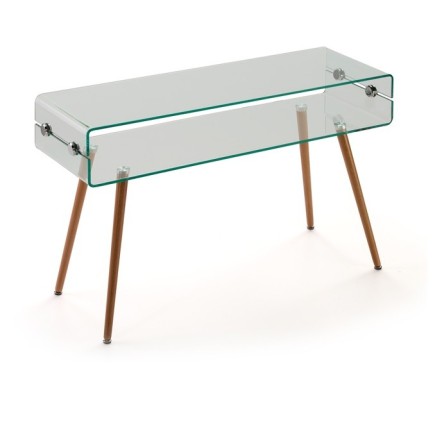 Consola HOLANDA-120TR, madera, cristal, 120x40 cms