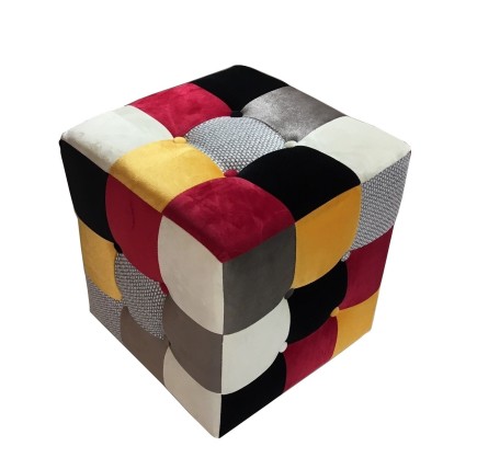Puff MELANIA, tejido patchwork