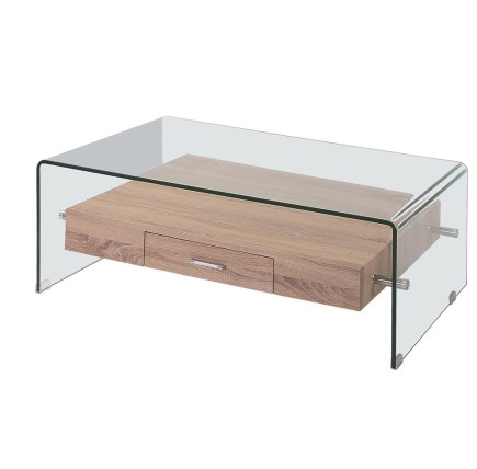 Mesa MARILYN, baja, madera, cristal, 110x55 cms