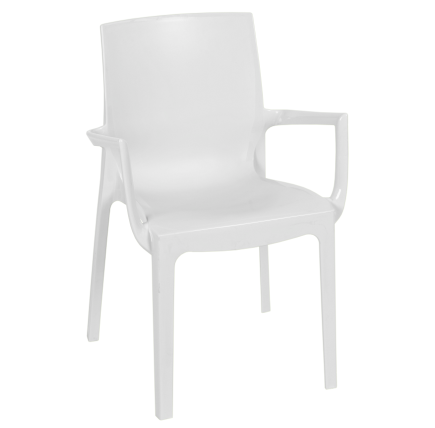 Sillón EMY, apilable,  polipropileno blanco