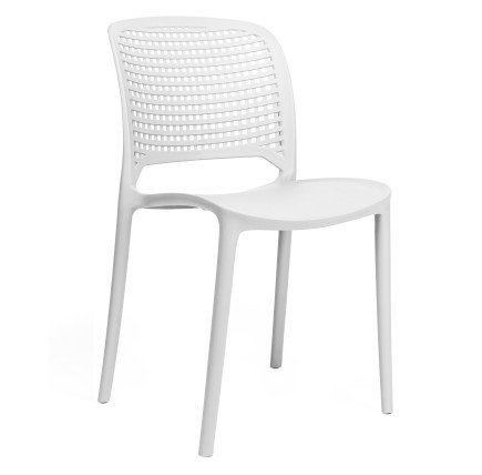 Silla POLINESIA, apilable, polipropileno blanco