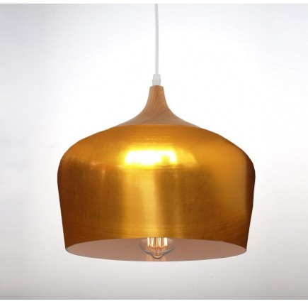 Lámpara CROCK, colgante, metal, pantalla dorada