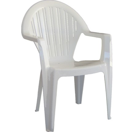Sillón VITO, monoblock, apilable, blanco