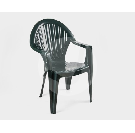 Sillón VITO, monoblock, apilable, verde