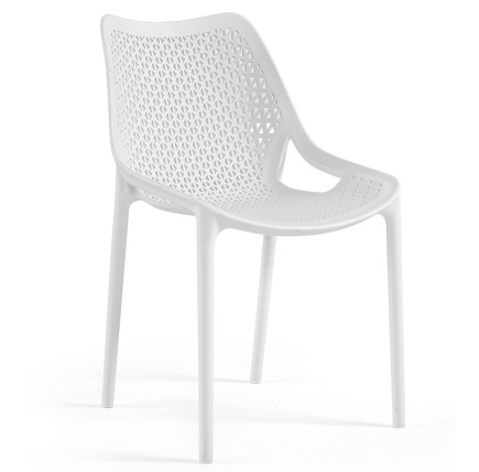 Silla BILL, apilable,  polipropileno blanco*