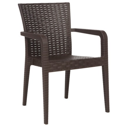 Sillón JAZMIN, apilable, polipropileno marrón chocolate