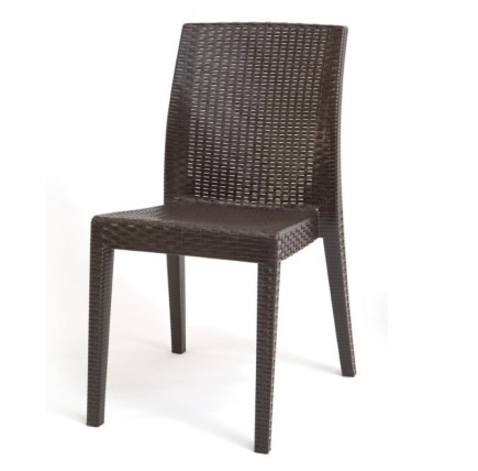 Silla GLADY, apilable, polipropileno marrón chocolate