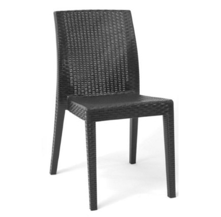 Silla GLADY, apilable, polipropileno antracita