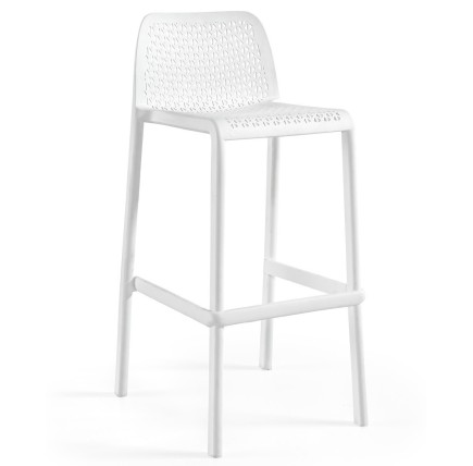 Taburete BILL, apilable, polipropileno blanco