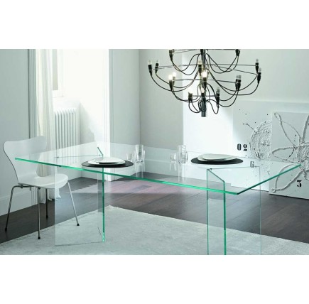 Mesa NICOLE, cristal, 200x120 cms