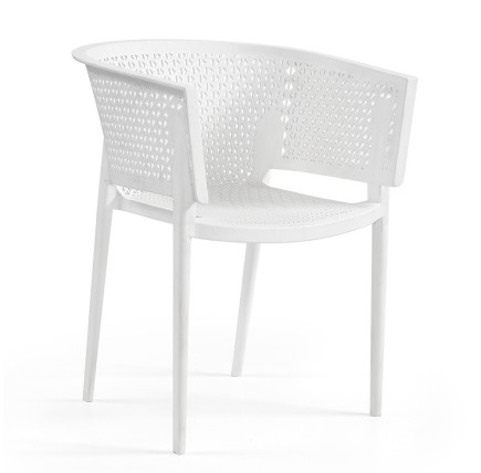 Sillón BILL, apilable,  polipropileno blanco*