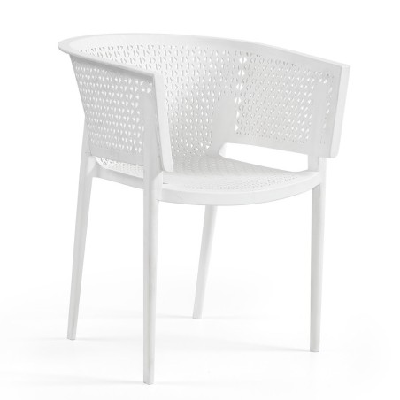 Sillón BILL, apilable,  polipropileno blanco*