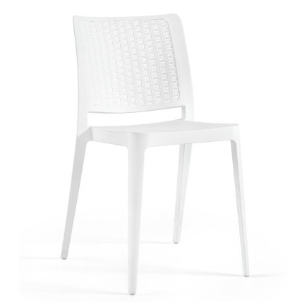 Silla JOHN, apilable,  polipropileno blanco*