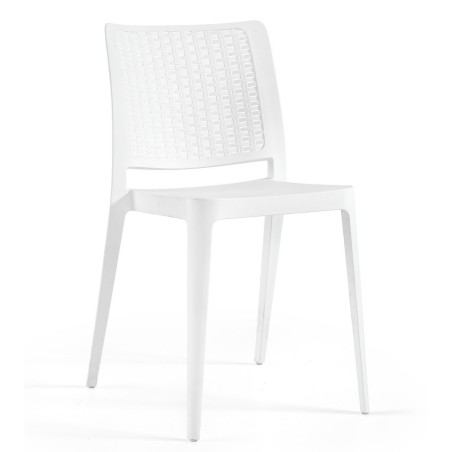 Silla JOHN, apilable,  polipropileno blanco*
