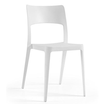 Silla VANESA, apilable,  polipropileno blanco*