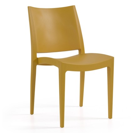 Silla BEYBE, apilable,  polipropileno mostaza