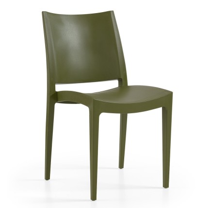 Silla BEYBE, apilable,  polipropileno verde oliva