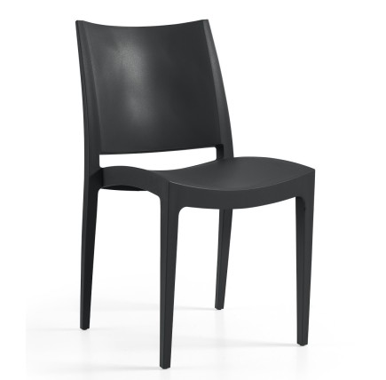 Silla BEYBE, apilable,  polipropileno negro