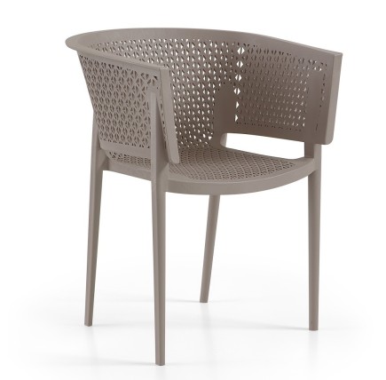 Sillón BILL, apilable,  polipropileno tórtora