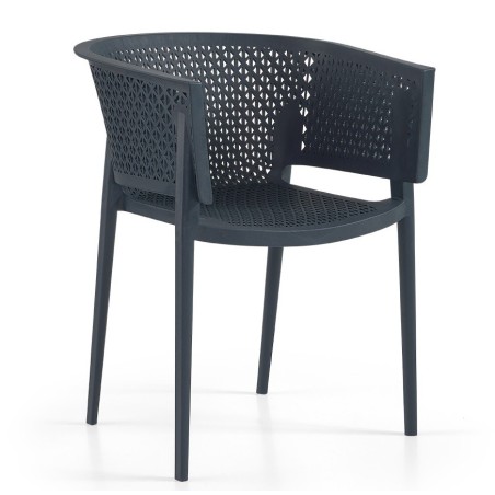 Sillón BILL, apilable,  polipropileno antracita