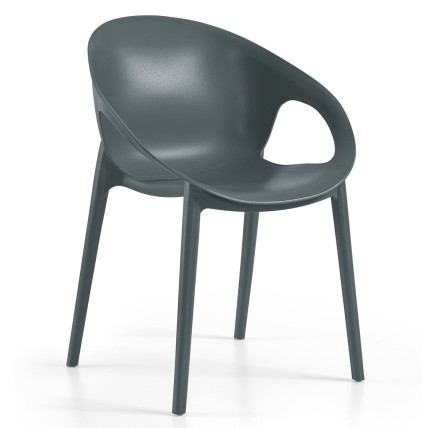 Silla COSMOS, apilable,  polipropileno antracita
