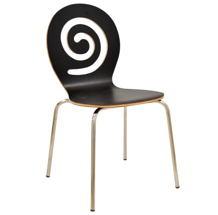 Silla PINSAPO, apilable, acero inoxidable, laminado negro