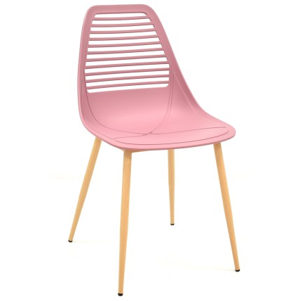 Silla UNCIBAY, metal, polipropileno rosa oscuro
