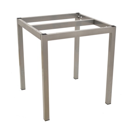 Base de mesa LIRIO, metal, gris plata, 65 x 65 cms, altura 72 cms, para tableros de 70 x 70 cms