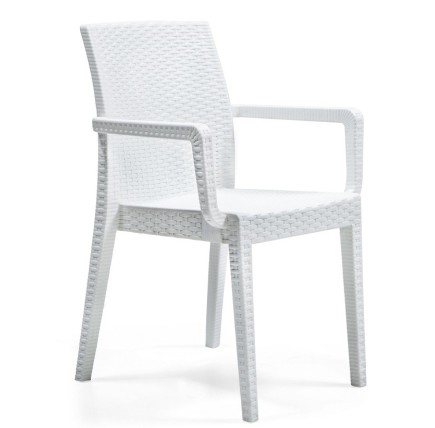 Sillón GLADY, apilable, polipropileno blanco
