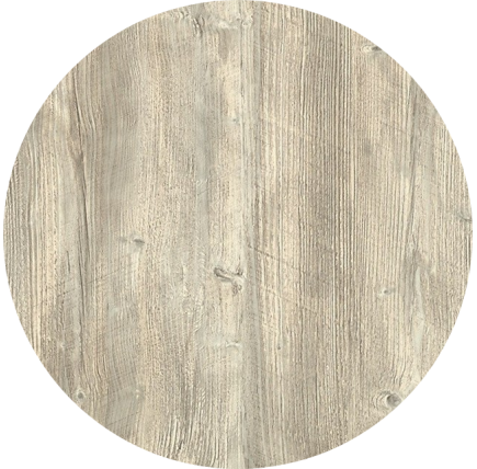 Tablero de mesa Werzalit-Sm, PONDEROSA BLANCO 178, 80 cms de diámetro*.