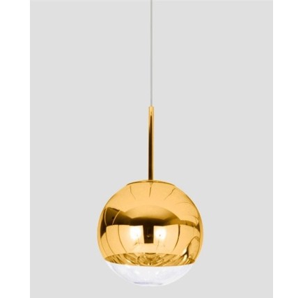 Lámpara KARIM, colgante, cristal, dorado - transparente, 25 cms de diámetro