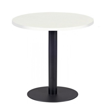 Mesa BOMBAY, negra, base de 72 cms y tapa de 80 cms. Color a elegir, Tableros de 80 cms: WERZALIT - BLANCO 01