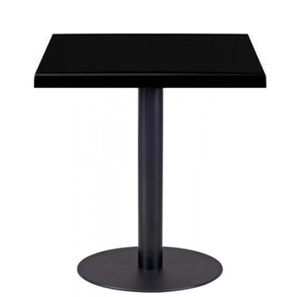 Mesa BOMBAY, negra, base de 72 cms y tapa de 70x70 cms. Color a elegir, Tableros de 70x70 cms: WER-UNIART, NEGRO 3190