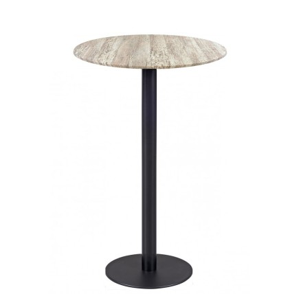 Mesa alta BOMBAY, negra, base de 110 cms y tapa de 70 cms. Color a elegir, Tableros de 70 cms: WERZALIT SM - MONTPELLIER 214