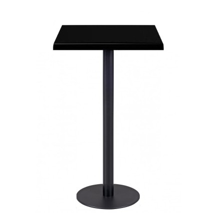 Mesa alta BOMBAY, negra, base de 110 cms y tapa de 70x70 cms. Color a elegir, Tableros de 70x70 cms: WER-UNIART, NEGRO 3190
