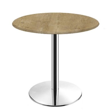 Mesa BENAMARA, acero inoxidable, base de 72 cms y tapa 60 cms. Color a elegir, Tableros de 60 cms: WER-WOODART, AVALON PINE 4729