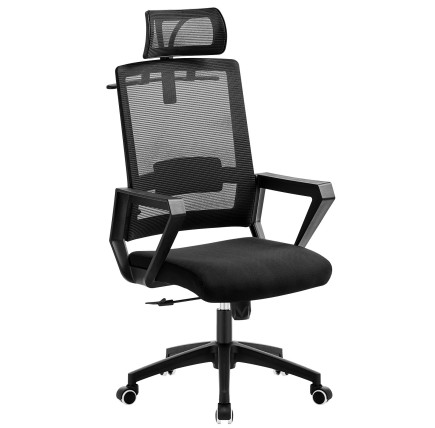 Sillón de oficina ASTON, negro, malla y tejido negro