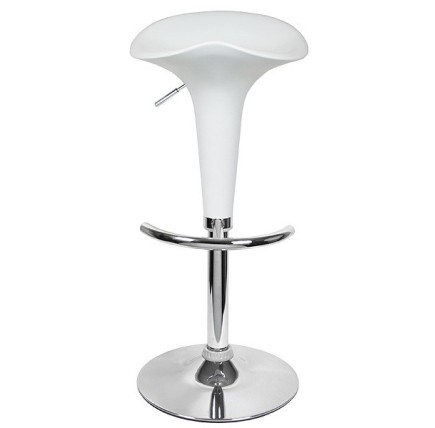 Taburete NORMAN ( L ), cromado, abs blanco