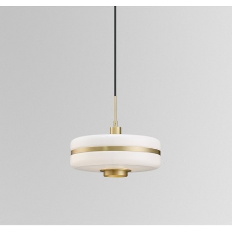 Lámpara LYRA, colgante, metal, cristal blanco