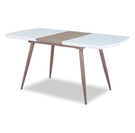 Mesa SOHAIL, extensible, metal, madera, cristal,140 ~ 180x80 cms