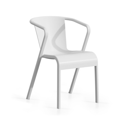 Sillón LUGO, apilable,  polipropileno blanco*