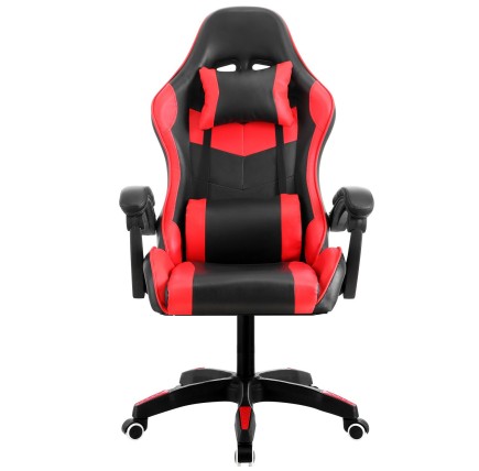 Sillón de oficina SAKHIR, racing, similpiel negra y roja