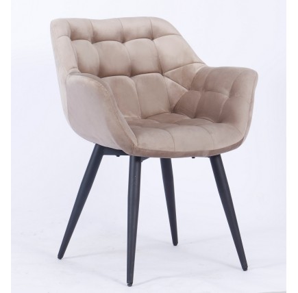 Sillón FABIO, metal, tapizado velvet 8 marrón visón