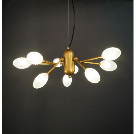 Lámpara URANO, colgante, metal, acrílica, 9 luces